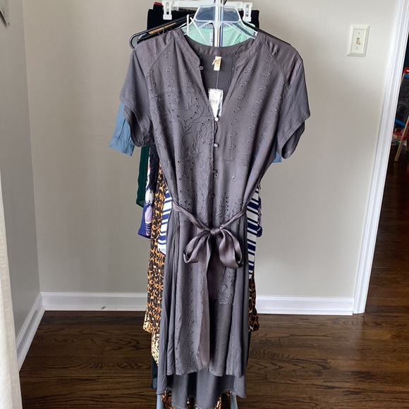 TINY Anthropologie - Mixed Fabrics Dress - Grey -M - Picture 11 of 11